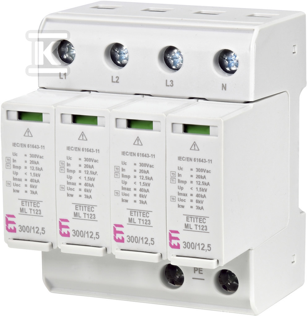 Modułowy ogranicznik przepięć ETITEC ML T123 300/12,5 4+0 002440667 - obrazek 1