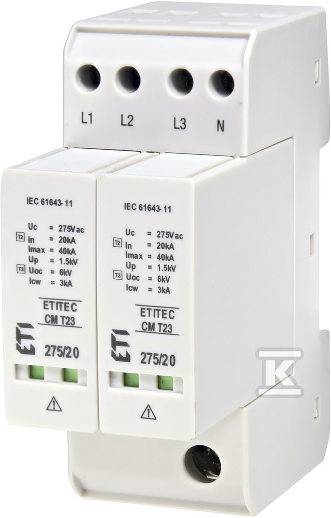 Modułowy ogranicznik przepięć ETITEC CM T23 275/20 4+0 002440652 - obrazek 1