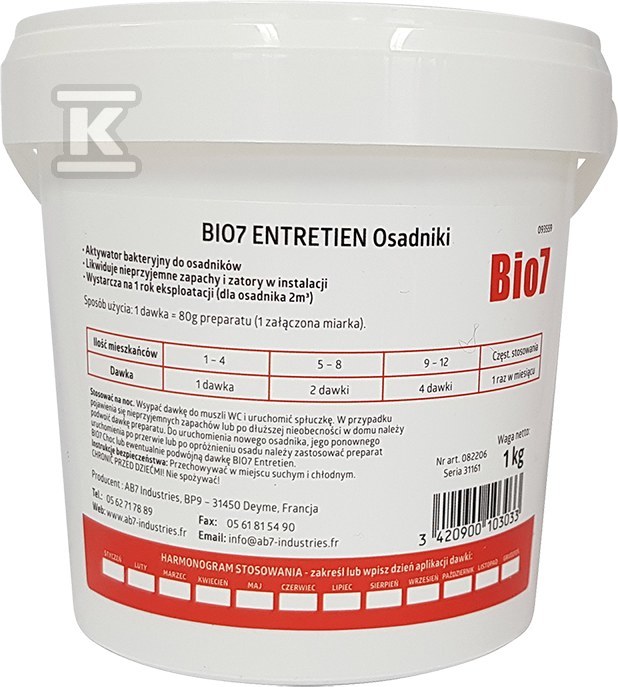 Preparat BIO7 ENTRETIEN EKSPLOATACJA 1KG do osadników BIO7-31659 - obrazek 1