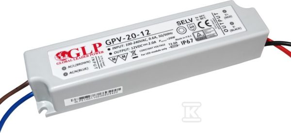 Zasilacz LED GLP 12V, 2A, 20W GPV-20-12