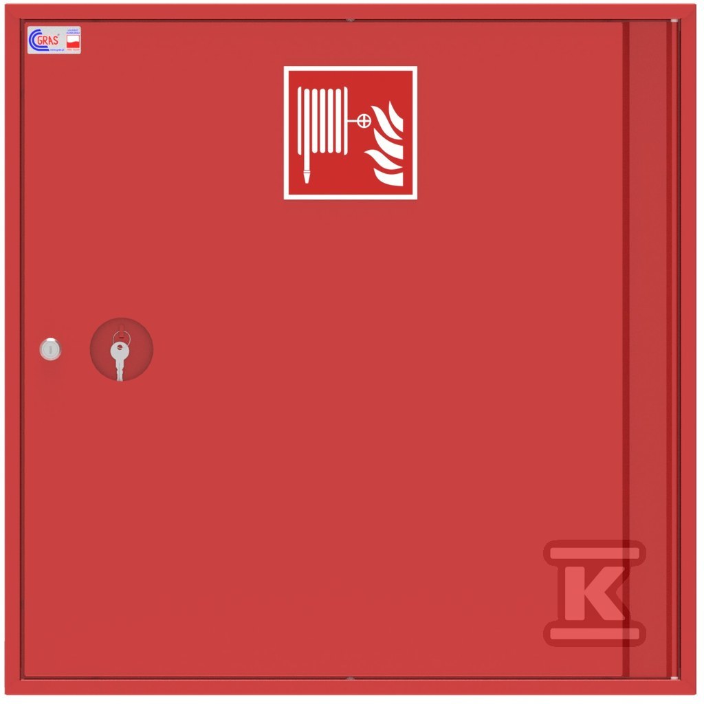 Hydrant wewnętrzny DN25 HW-25N-20 SLIM II 180 natynkowy wąż półsztywny L=20m zamek patent 780x780x180mm kolor czerwony RAL3000 bez miejsca na gaśnicę 24590 - obrazek 1
