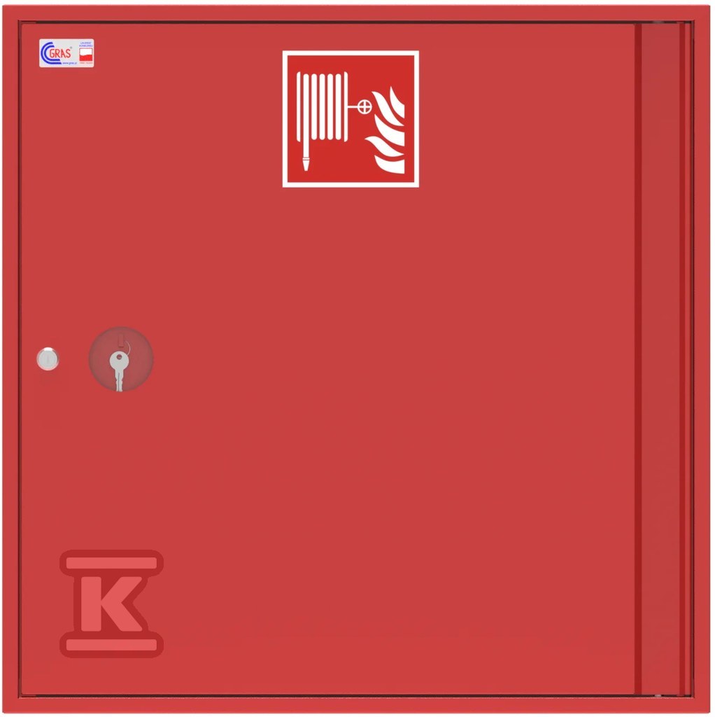 Hydrant wewnętrzny DN33 HWG-33-30 UNN natynkowy wąż półsztywny L=30m zamek patent 780x780x250mm kolor czerwony RAL3000 bez miejsca na gaśnicę 24665 - obrazek 1