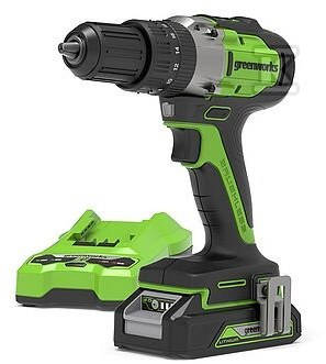Wiertarko-wkrętarka Greenworks Gd24Dd35K2 Zestaw Ładowarka + Aku 2 Ah + Walizka 24V GR3704007UA