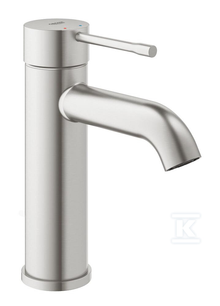 Bateria umywalkowa Grohe Essence jednouchwytowa, rozmiar S, stal nierdzewna, ogranicznik przepływu 5,7 l/min., głowica Ceramiczna 28 mm, bez zestawu odpływowego 23590DC1 - obrazek 1