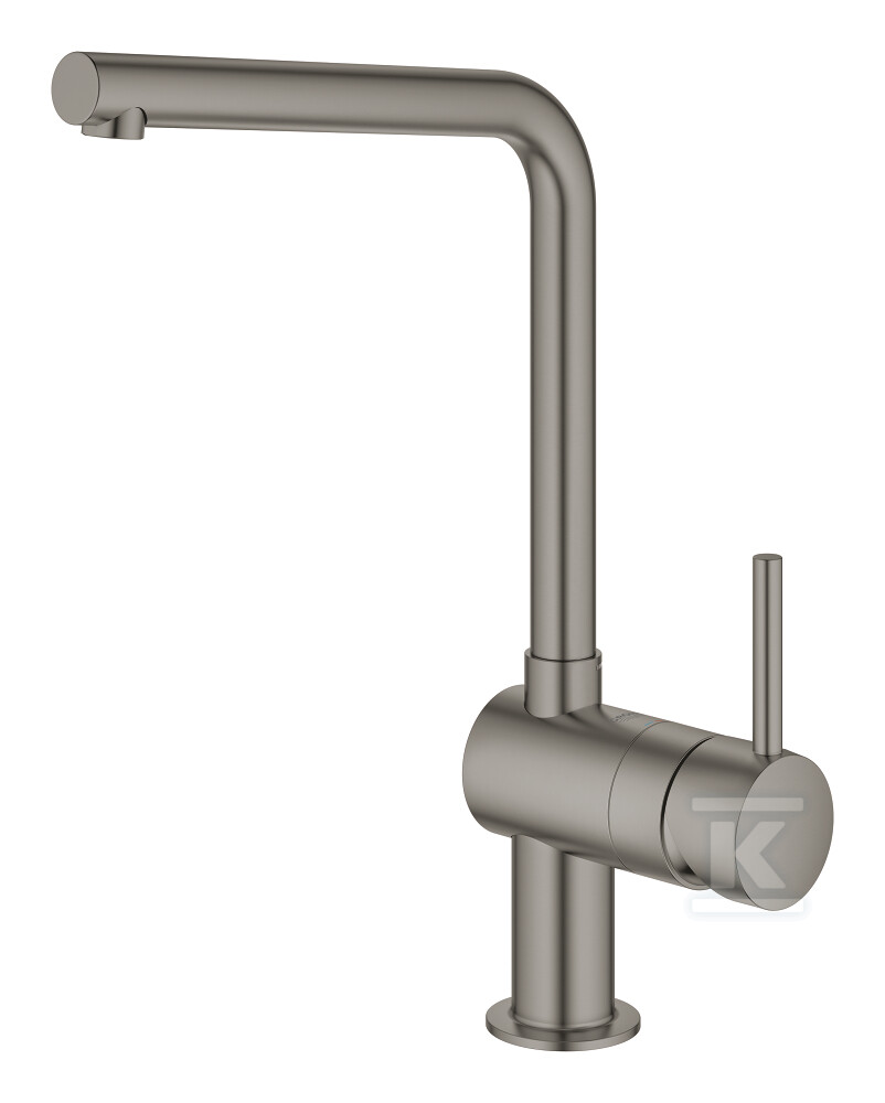 Bateria zlewozmywakowa Minta jednouchwytowa DN 15, brushed hard graphite, obrotowa wylewka typu L, zakres obrotu 0°/150°/360°, głowica ceramiczna 46 mm 31375AL0 - obrazek 1
