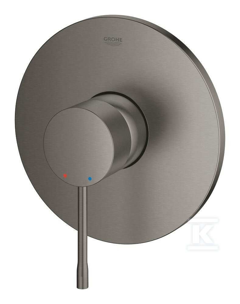 Bateria Essence jednouchwytowa do obsługi jednego wyjścia wody, brushed hard graphite, montaż ścienny podtynkowy, głowica Ceramiczna 46 mm, metalowa rozeta, metalowa dźwignia 24057AL1 - obrazek 1