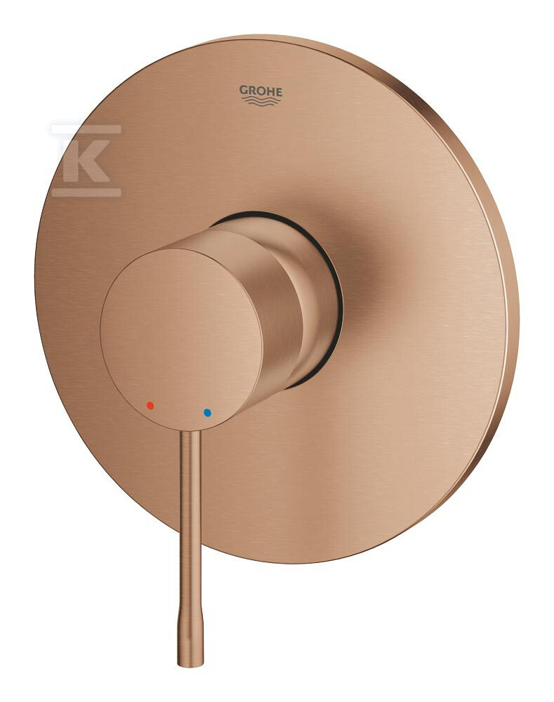 Bateria Essence jednouchwytowa do obsługi jednego wyjścia wody, brushed warm sunset, montaż ścienny podtynkowy, głowica Ceramiczna 46 mm, metalowa rozeta, metalowa dźwignia 24057DL1 - obrazek 1