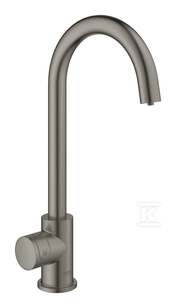 Zestaw startowy GROHE Blue Home Mono z wylewką w kształcie C, z funkcją filtrowania wody, brushed hard graphite, kąt obrotu wylewki 150° 31498AL1