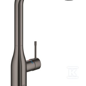 Bateria zlewozmywakowa Essence jednouchwytowa, hard graphite, kąt obrotu wylewki 360° głowica Ceramiczna 28 mm, wyciągana wylewka z przełącznikiem strumienia 30270A00 Bateria zlewozmywakowa Essence jednouchwytowa, hard graphite, kąt obrotu wylewki 360° głowica Ceramiczna 28 mm, wyciągana wylewka z przełącznikiem strumienia 30270A00