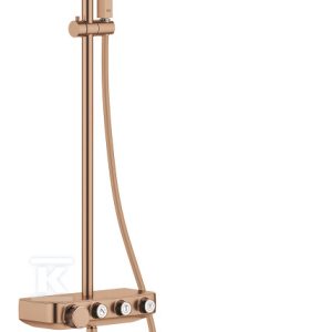 System prysznicowy Euphoria SmartControl System 310 Cube Duo z termostatem do montażu ściennego, brushed warm sunset, deszczownica 2 strumienie, słuchawka jednostrumieniowa, ramię prysznica 450 mm, blokada bezpieczeństwa, nienagrzewająca się powierzchnia, przełącznik SmartControl 26508DL0 System prysznicowy Euphoria SmartControl System 310 Cube Duo z termostatem do montażu ściennego, brushed warm sunset, deszczownica 2 strumienie, słuchawka jednostrumieniowa, ramię prysznica 450 mm, blokada bezpieczeństwa, nienagrzewająca się powierzchnia, przełącznik SmartControl 26508DL0