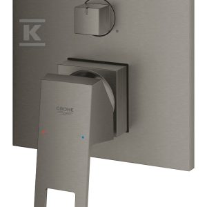 Bateria EuroCube jednouchwytowa do obsługi trzech wyjść wody, brushed hard graphite, montaż ścienny podtynkowy, głowica Ceramiczna 46 mm, metalowa rozeta, metalowa dźwignia 24094AL0 Bateria EuroCube jednouchwytowa do obsługi trzech wyjść wody, brushed hard graphite, montaż ścienny podtynkowy, głowica Ceramiczna 46 mm, metalowa rozeta, metalowa dźwignia 24094AL0