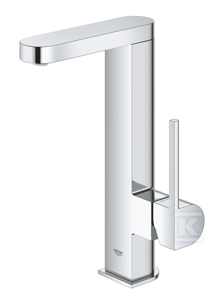 Bateria umywalkowa Grohe Plus jednouchwytowa, rozmiar L, chrom, ogranicznik przepływu 5,7 l/min., głowica Ceramiczna 28 mm, zestaw odpływowy z drążkiem, wyciągana wylewka 23843003 - obrazek 1