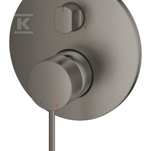 Bateria Essence jednouchwytowa do obsługi trzech wyjść wody, brushed hard graphite, montaż ścienny podtynkowy, głowica Ceramiczna 46 mm, metalowa rozeta, metalowa dźwignia, przełącznik trójdrożny 24092AL1 Bateria Essence jednouchwytowa do obsługi trzech wyjść wody, brushed hard graphite, montaż ścienny podtynkowy, głowica Ceramiczna 46 mm, metalowa rozeta, metalowa dźwignia, przełącznik trójdrożny 24092AL1