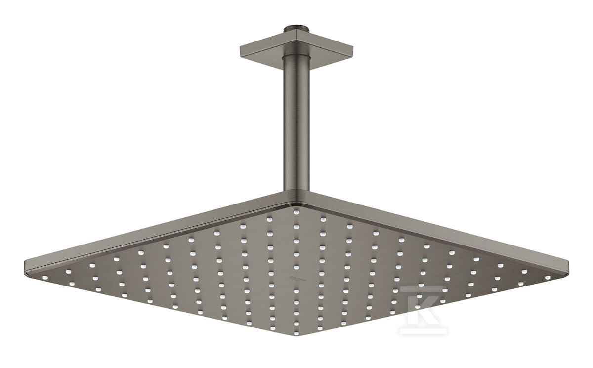 Deszczownica Rainshower Mono 310 Cube z przepustem stropowym 142 mm, 1 strumień, brushed hard graphite, ogranicznik przepływu 9,5 l/min 26566AL0 - obrazek 1