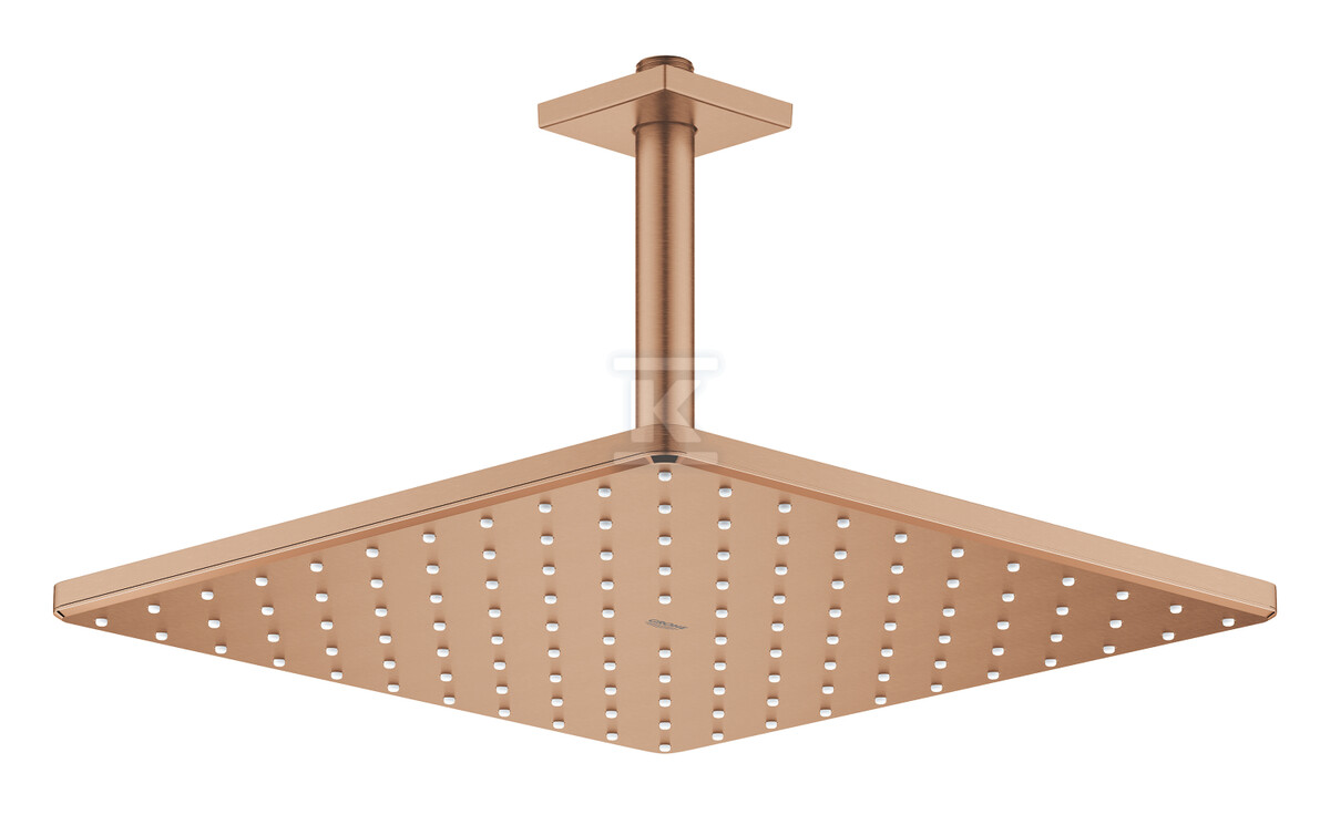 Deszczownica Rainshower Mono 310 Cube z przepustem stropowym 142 mm, 1 strumień, brushed warm sunset, ogranicznik przepływu 9,5 l/min 26566DL0 - obrazek 1