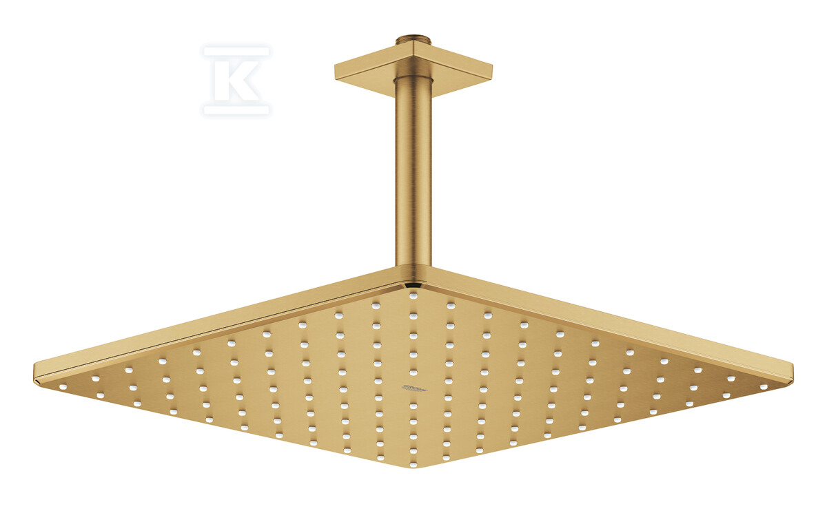 Deszczownica Rainshower Mono 310 Cube z przepustem stropowym 142 mm, 1 strumień, brushed cool sunrise, ogranicznik przepływu 9,5 l/min 26566GN0 - obrazek 1