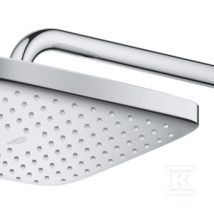 Prysznic górny Tempesta 250 Cube, jednostrumieniowy, chrom, ogranicznik przepływu 9,5 l/min., złącze kulowe 26681000