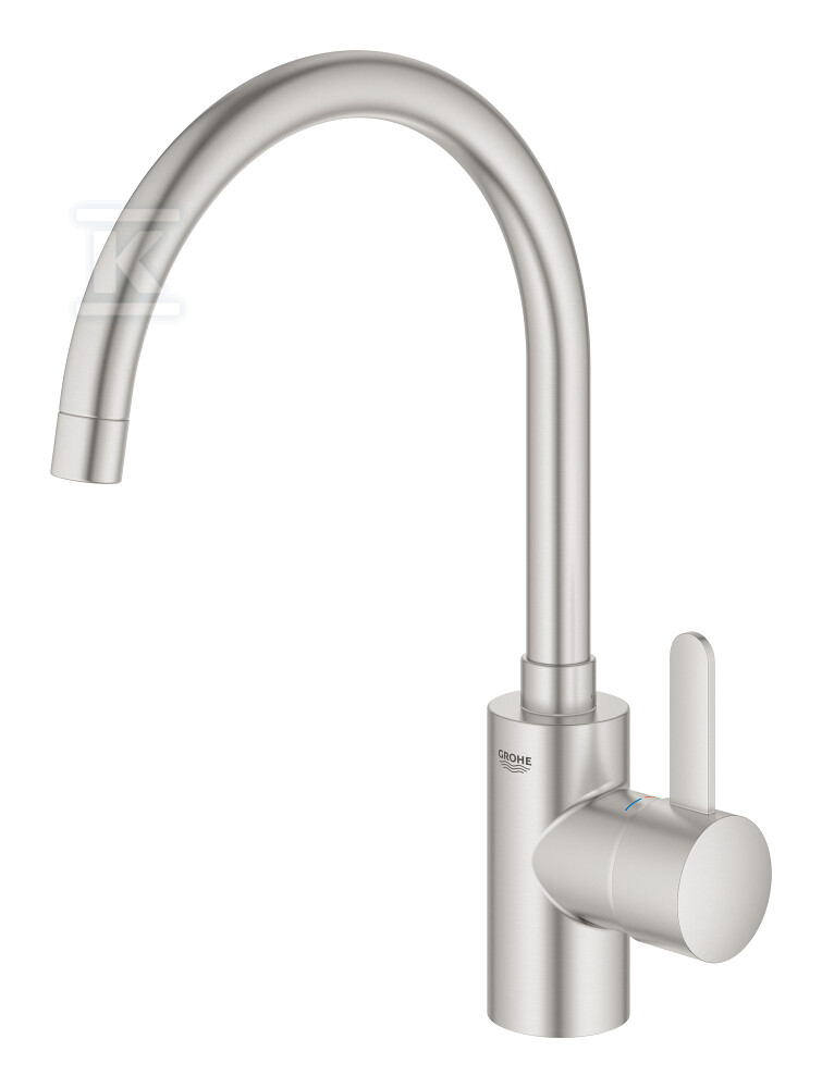 Bateria zlewozmywakowa Eurosmart Cosmopolitan jednouchwytowa, stal nierdzewna, kąt obrotu wylewki 0° / 150° osobne kanały wodne, głowica Ceramiczna 35 mm 32843DC2 - obrazek 1