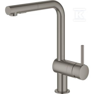 Bateria zlewozmywakowa Minta jednouchwytowa, brushed hard graphite, kąt obrotu wylewki 360° głowica Ceramiczna 46 mm, wyciągana wylewka z przełącznikiem strumienia, metalowa główka prysznica 30274AL0 Bateria zlewozmywakowa Minta jednouchwytowa, brushed hard graphite, kąt obrotu wylewki 360° głowica Ceramiczna 46 mm, wyciągana wylewka z przełącznikiem strumienia, metalowa główka prysznica 30274AL0