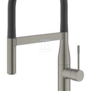 Bateria zlewozmywakowa Essence jednouchwytowa, brushed hard graphite, kąt obrotu wylewki 360° głowica Ceramiczna 28 mm, profesjonalna wylewka z wężem santoprenowym i przełącznikiem strumienia 30294AL0 Bateria zlewozmywakowa Essence jednouchwytowa, brushed hard graphite, kąt obrotu wylewki 360° głowica Ceramiczna 28 mm, profesjonalna wylewka z wężem santoprenowym i przełącznikiem strumienia 30294AL0