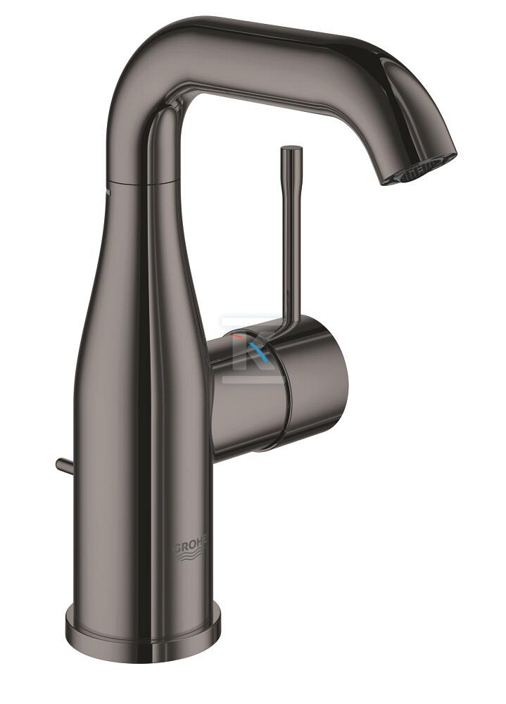 Bateria umywalkowa Grohe Essence jednouchwytowa, rozmiar M, hard graphite, ogranicznik przepływu 5,7 l/min., głowica Ceramiczna 28 mm, zestaw odpływowy z drążkiem 23462A01 - obrazek 1