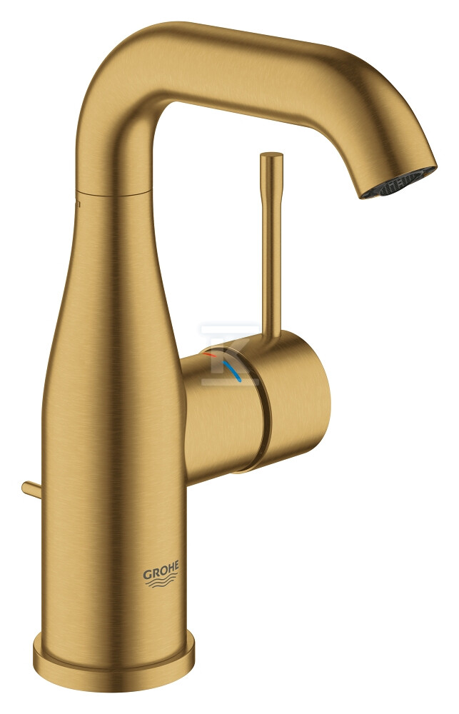 Bateria umywalkowa Grohe Essence jednouchwytowa, rozmiar M, brushed cool sunrise, ogranicznik przepływu 5,7 l/min., głowica Ceramiczna 28 mm, zestaw odpływowy z drążkiem 23462GN1 - obrazek 1