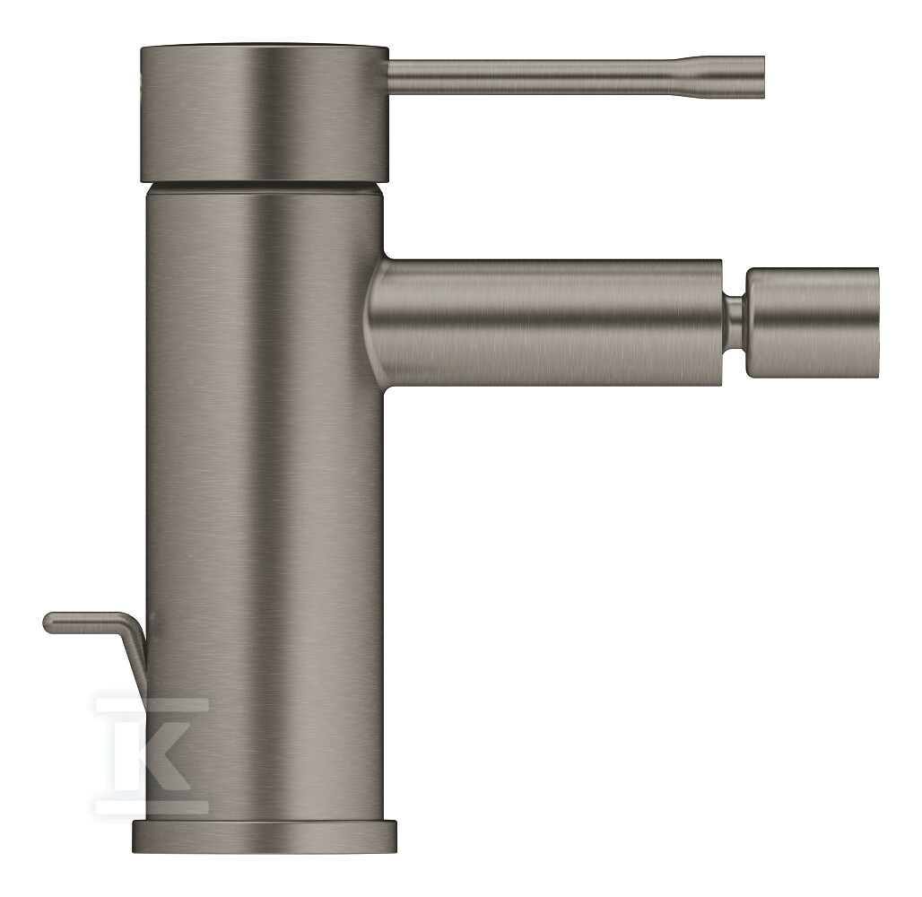 Bateria bidetowa Essence jednouchwytowa, rozmiar S, brushed hard graphite, głowica ceramiczna 28 mm, peraltor na przegubie, zestaw odpływowy z drążkiem 32935AL1 - obrazek 1