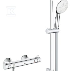 Prysznicowa bateria termostatyczna Grohtherm 800 chrom, blokada bezpieczeństwa SafeStop, przycisk oszczędnościowy Eco, w zestawie: słuchawka prysznicowa 2 strumienie, drążek prysznicowy 600 mm 34565002 Prysznicowa bateria termostatyczna Grohtherm 800 chrom, blokada bezpieczeństwa SafeStop, przycisk oszczędnościowy Eco, w zestawie: słuchawka prysznicowa 2 strumienie, drążek prysznicowy 600 mm 34565002