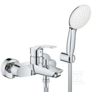 Jednouchwytowa bateria wannowa Eurosmart głowica ceramiczna 35 mm, w zestawie: jednostrumieniowy prysznic ręczny, ogranicznik przepływu 8,7 l/min, nieregulowany uchwyt ścienny, wąż prysznicowy 1500 mm 25276003 Jednouchwytowa bateria wannowa Eurosmart głowica ceramiczna 35 mm, w zestawie: jednostrumieniowy prysznic ręczny, ogranicznik przepływu 8,7 l/min, nieregulowany uchwyt ścienny, wąż prysznicowy 1500 mm 25276003