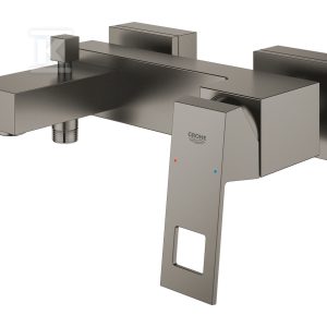 Bateria wannowa Grohe EuroCube jednouchwytowa, brushed hard graphite, montaż ścienny natynkowy, głowica Ceramiczna 46 mm, regulowany ogranicznik strumienia 23140AL0