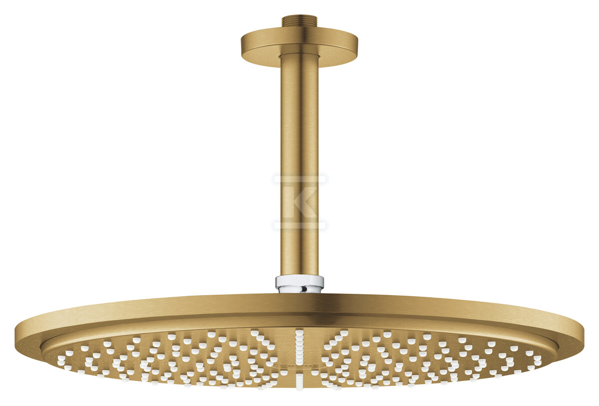 Deszczownica Rainshower Cosmopolitan 310 z przepustem stropowym 142 mm, 1 strumień, brushed cool sunrise, ogranicznik przepływu 9,5 l/min., metalowa 26067GN0 - obrazek 1