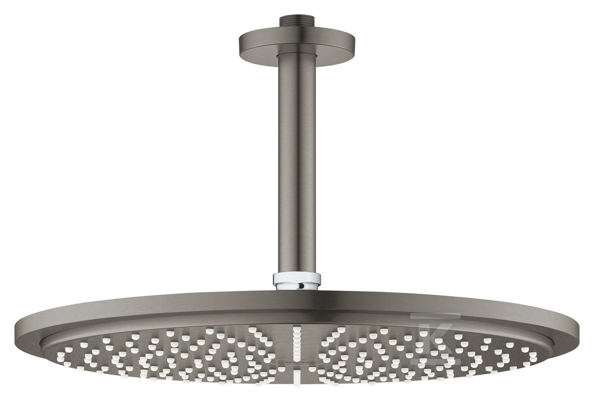 Deszczownica Rainshower Cosmopolitan 310 z przepustem stropowym 142 mm, 1 strumień, brushed hard graphite, ogranicznik przepływu 9,5 l/min., metalowa 26067AL0 - obrazek 1