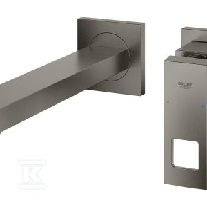 Bateria umywalkowa Grohe EuroCube 2-otworowa, jednouchwytowa, rozmiar M, brushed hard graphite, regulowany perlator, wylewka 110 mm, montaż ścienny, ogranicznik przepływu 5,7 l/min 23447AL0 Bateria umywalkowa Grohe EuroCube 2-otworowa, jednouchwytowa, rozmiar M, brushed hard graphite, regulowany perlator, wylewka 110 mm, montaż ścienny, ogranicznik przepływu 5,7 l/min 23447AL0