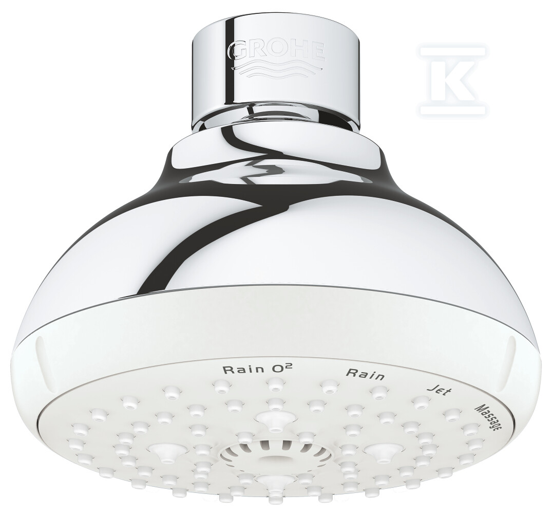 Tempesta 100 Prysznic górny, 4 strumienie, chrom, złącze kulowe, ogranicznik przepływu 9,5 l/min 27606001 - obrazek 1