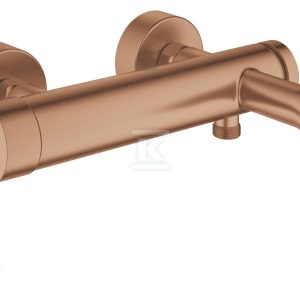 Bateria wannowa Grohe Essence jednouchwytowa, brushed warm sunset, montaż ścienny natynkowy, głowica Ceramiczna 35 mm, ogranicznik temperatury 33624DL1