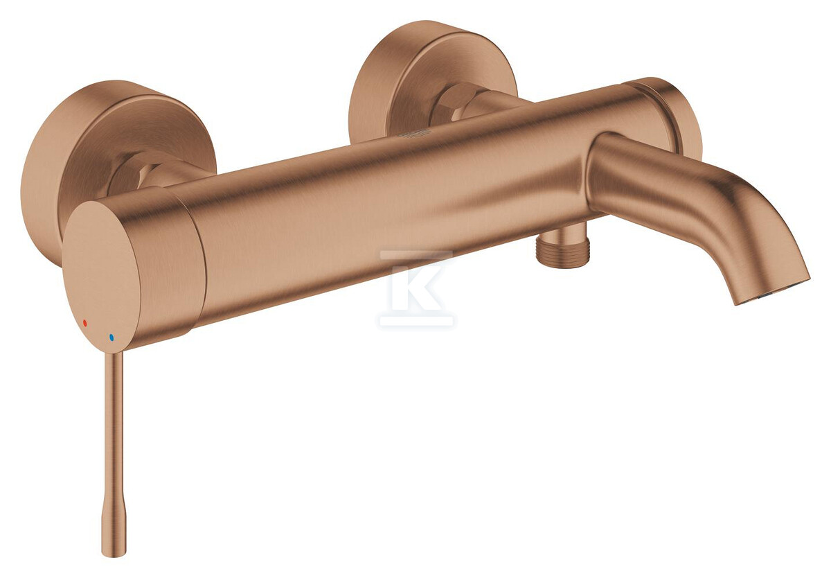 Bateria wannowa Grohe Essence jednouchwytowa, brushed warm sunset, montaż ścienny natynkowy, głowica Ceramiczna 35 mm, ogranicznik temperatury 33624DL1 - obrazek 1