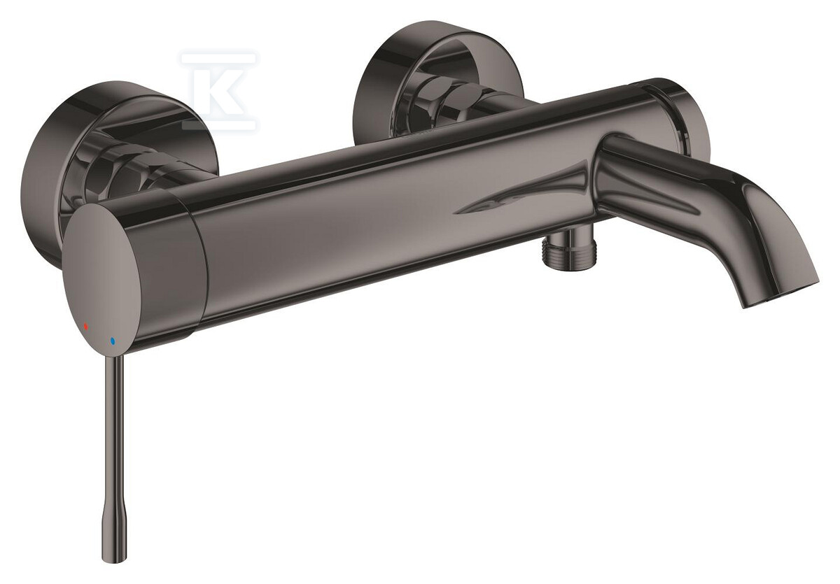 Bateria wannowa Grohe Essence jednouchwytowa, hard graphite, montaż ścienny natynkowy, głowica Ceramiczna 35 mm, ogranicznik temperatury 33624A01 - obrazek 1