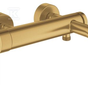 Bateria wannowa Grohe Essence jednouchwytowa, brushed cool sunrise, montaż ścienny natynkowy, głowica Ceramiczna 35 mm, ogranicznik temperatury 33624GN1