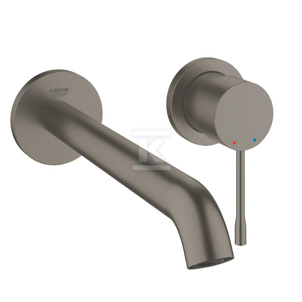 Bateria umywalkowa Grohe Essence 2-otworowa jednouchwytowa rozmiar L, brushed hard graphite, ogranicznik przepływu 5,7 l/min., regulowany perlator, wylewka 230 mm 19967AL1 - obrazek 1