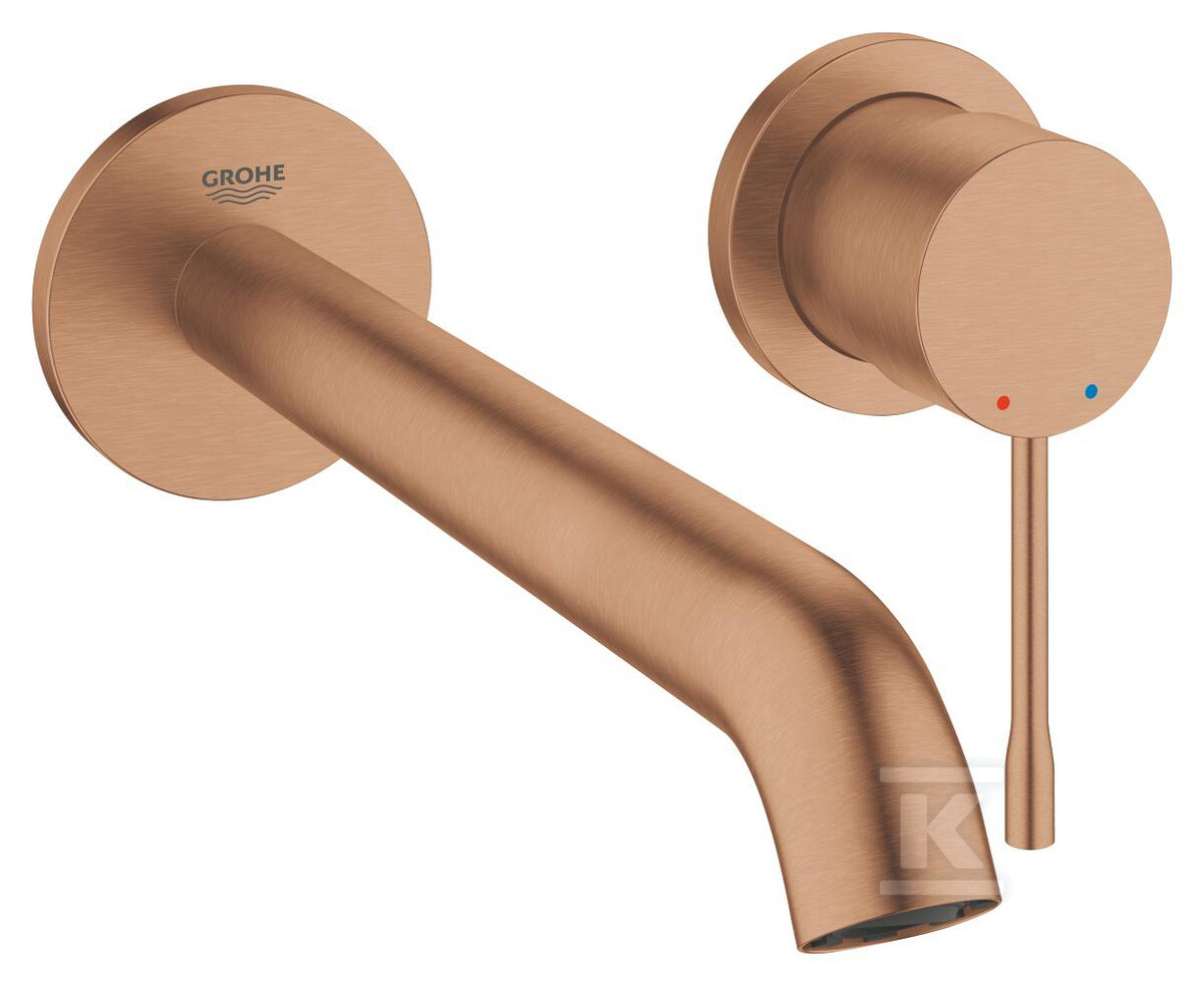 Bateria umywalkowa Grohe Essence 2-otworowa jednouchwytowa rozmiar L, brushed warm sunset, ogranicznik przepływu 5,7 l/min., regulowany perlator, wylewka 230 mm 19967DL1 - obrazek 1