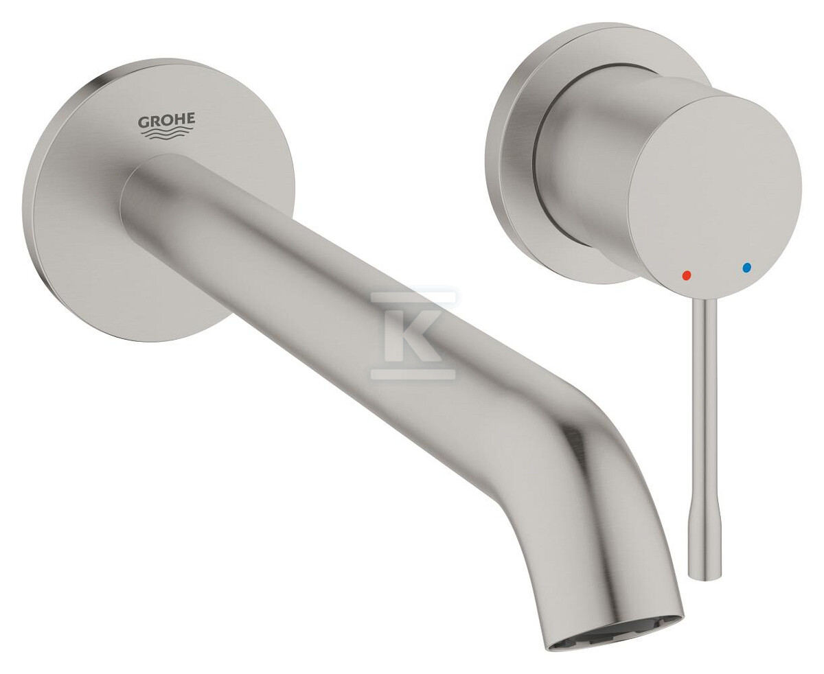 Bateria umywalkowa Grohe Essence 2-otworowa jednouchwytowa rozmiar L, stal nierdzewna, ogranicznik przepływu 5,7 l/min., regulowany perlator, wylewka 230 mm 19967DC1 - obrazek 1