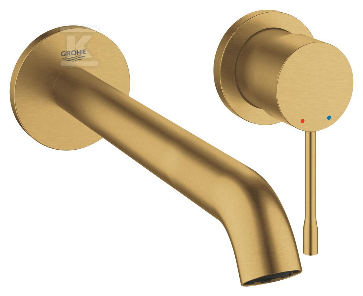 Bateria umywalkowa Grohe Essence 2-otworowa jednouchwytowa rozmiar L, brushed cool sunrise, ogranicznik przepływu 5,7 l/min., regulowany perlator, wylewka 230 mm 19967GN1 - obrazek 1