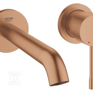 Bateria umywalkowa Grohe Essence 2-otworowa jednouchwytowa rozmiar M, brushed warm sunset, ogranicznik przepływu 5,7 l/min., regulowany perlator, wylewka 183 mm 19408DL1 Bateria umywalkowa Grohe Essence 2-otworowa jednouchwytowa rozmiar M, brushed warm sunset, ogranicznik przepływu 5,7 l/min., regulowany perlator, wylewka 183 mm 19408DL1