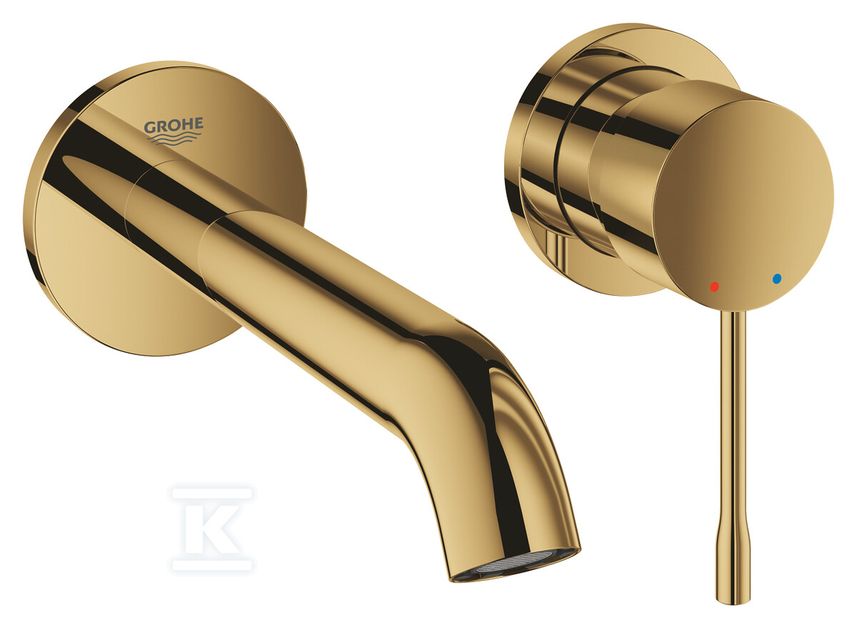 Bateria umywalkowa Grohe Essence 2-otworowa jednouchwytowa rozmiar M, cool sunrise, ogranicznik przepływu 5,7 l/min., regulowany perlator, wylewka 183 mm 19408GL1 - obrazek 1