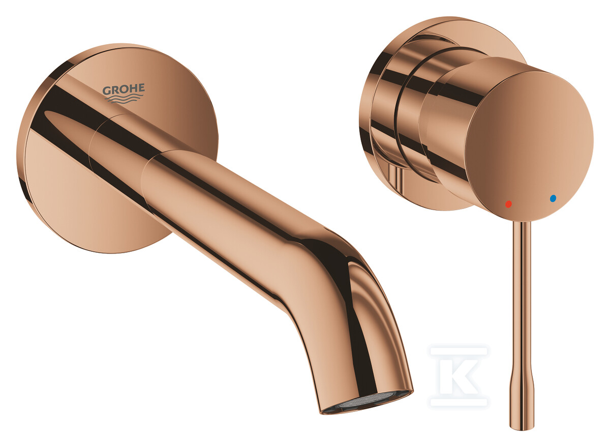 Bateria umywalkowa Grohe Essence 2-otworowa jednouchwytowa rozmiar M, warm sunset, ogranicznik przepływu 5,7 l/min., regulowany perlator, wylewka 183 mm 19408DA1 - obrazek 1