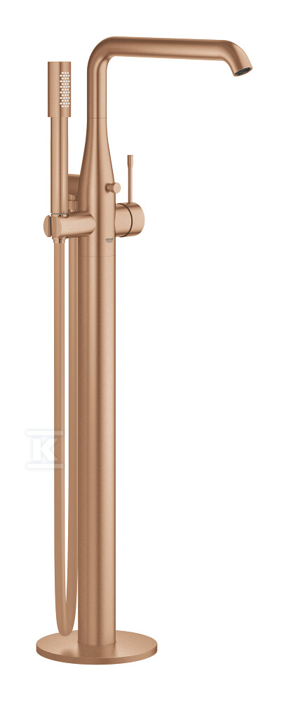 Bateria wannowa Grohe Essence wolnostojąca, jednouchwytowa, brushed warm sunset, montaż podłogowy, głowica Ceramiczna 35 mm, ogranicznik temperatury, z zestawem punktowym, wylewka 277 mm 23491DL1 - obrazek 1
