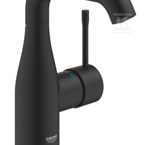 Bateria umywalkowa Grohe Essence M, głowica ceramiczna, zużycie wody 5,7 l/min., obracana wylewka, bez zestawu odpływowego, czarna 24176KF1 Bateria umywalkowa Grohe Essence M, głowica ceramiczna, zużycie wody 5,7 l/min., obracana wylewka, bez zestawu odpływowego, czarna 24176KF1
