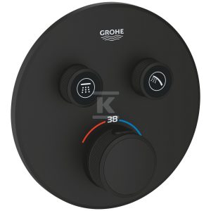 Bateria termostatyczna podtynkowa Grohtherm SmartControl, 38/43/46°C, 2 wyjścia czarny mat 29507KF0