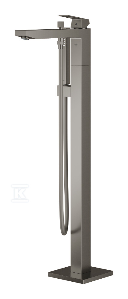 Bateria wannowa Grohe EuroCube wolnostojąca, brushed hard graphite, montaż podłogowy, głowica Ceramiczna 35 mm, z zestawem punktowym, wylewka 298 mm 23672AL1 - obrazek 1