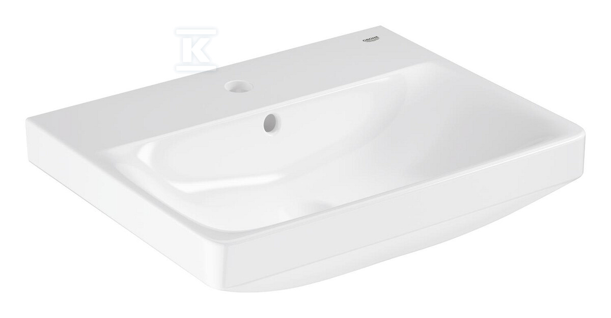 Umywalka wisząca 55 cm, z przelewem, Euro Ceramika 102430SH00 - obrazek 1